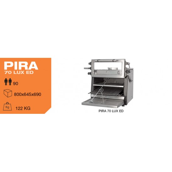 Pira 70 Lux ED Charcoal Oven - Lifting Door 60kg/h 90 Covers