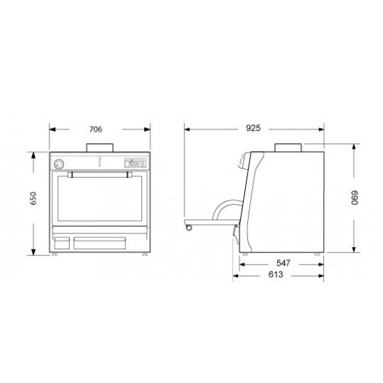 Pira 70 Lux Black Charcoal Oven